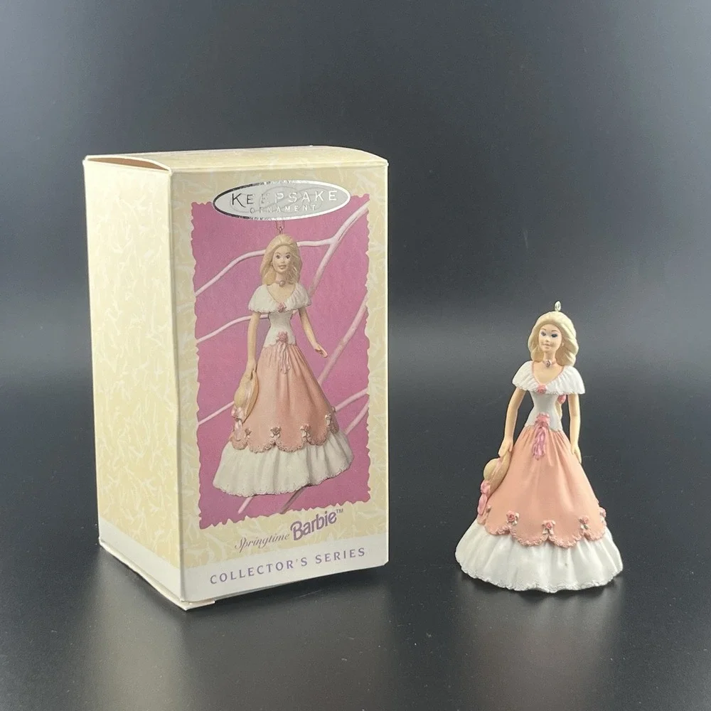 Hallmark Barbie Springtime Ornament 1997 Collector Series #3 Pink Dress QEO8642